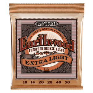 Ernie Ball P02150 Extra Light Earthwood Phosphor Bronze Acoustic Guitar Strings 10-50 Gauge