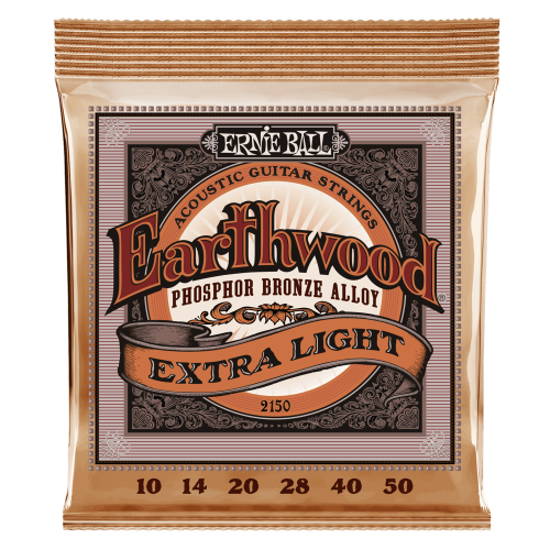 Ernie Ball P02150 Extra Light Earthwood Phosphor Bronze Acoustic Guitar Strings 10-50 Gauge