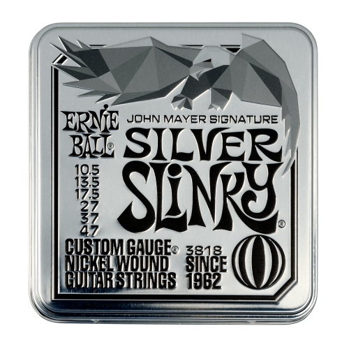 Ernie Ball P03818 John Mayer Silver Slinky Signature Electric Guitar Strings 3-pack