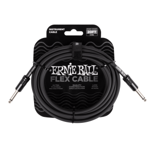 Ernie Ball P06435 Flex Instrument Cable Straight/Straight 20ft - Black