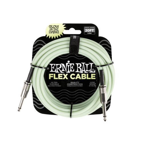 Ernie Ball P06437 Flex Instrument Cable Straight/Straight 20ft - Glow in Dark