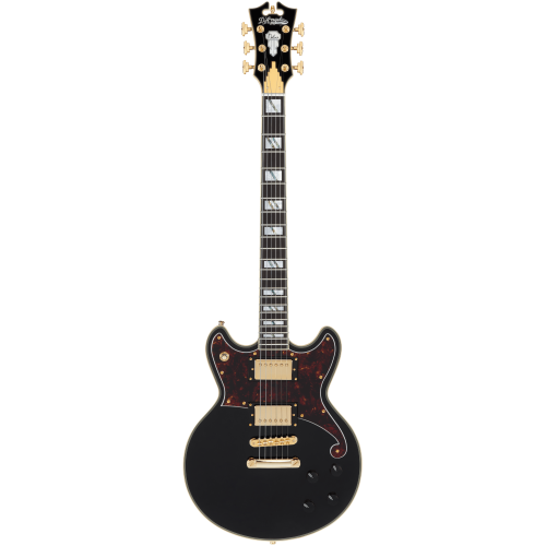 D'Angelico DADBRISBK2GS Deluxe Brighton Double-Cutaway Guitar - Solid Black