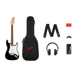 Fender 0372873106 Affinity Series Stratocaster Mustang Micro Pack - Black