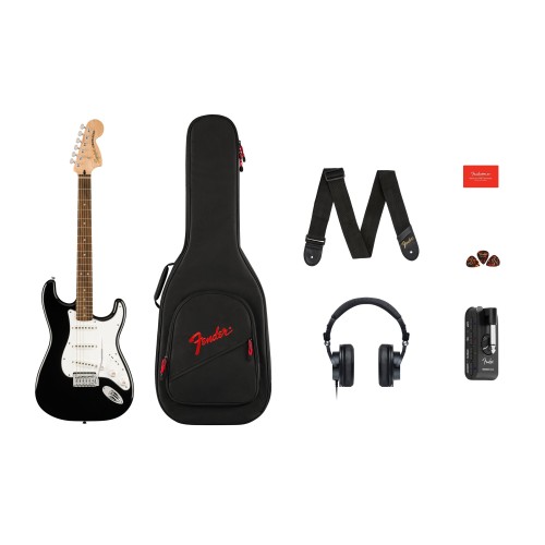 Fender 0372873106 Affinity Series Stratocaster Mustang Micro Pack - Black