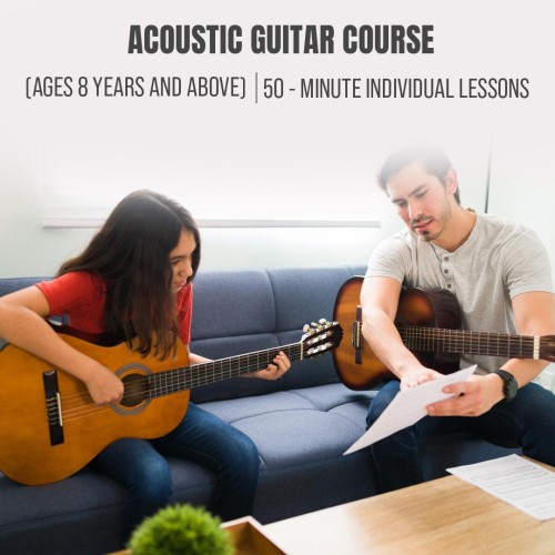 Yamaha Acoustic Guitar Course : (Ages 8 Years and Above) 50 Minute Individual Lessons, Once a Week ( 4 Classes Total)